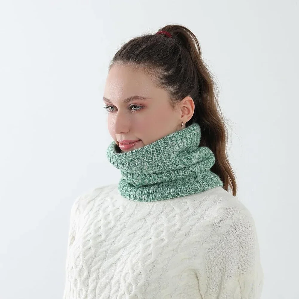 Men's Light Green Winter Ski Neck Gaiter Face Scarf Fleece Windproof Scarves